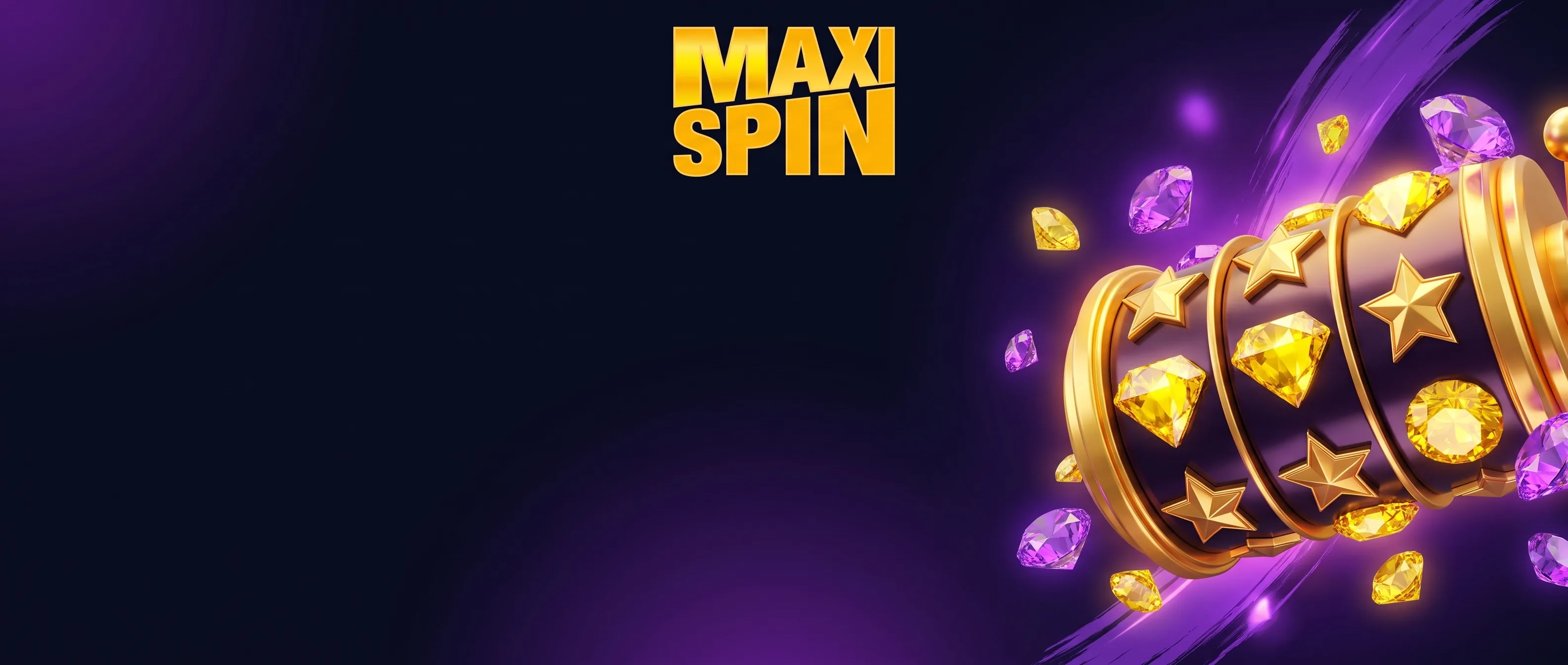 MaxiSpin met gouden speelrollen en paarse en gouden edelstenen